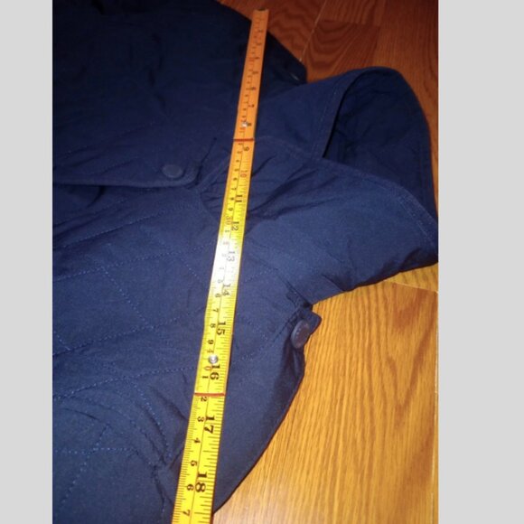 NWOT Tommy Hilfiger Quilted Jacket – Navy, Women’s XL, Logo, Pockets, Button-Up - Picture 9 of 11